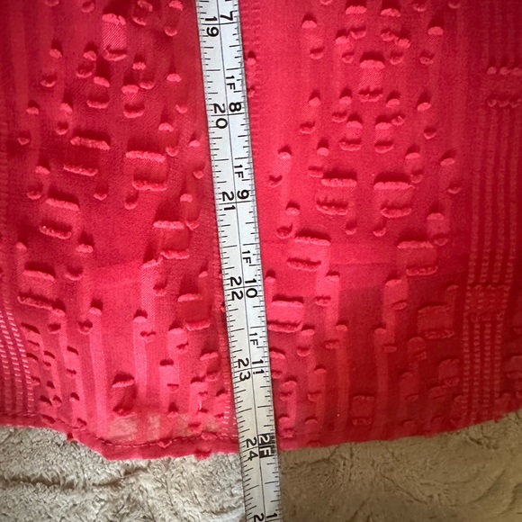 Talbots Top 3/4 Sleeve Sheer Lined Rose Pink Blouse SZ Med 3-Button Front Tunic - Picture 7 of 16